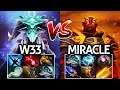 Miracle- Ember Spirit VS W33 Leshrac in Solo MMR Ranked Insane Battle 7.22 Dota 2