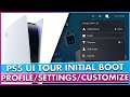 PS5 UI Tour, Initial Start Up, Settings, Profile Page, Customization and Data Transfer