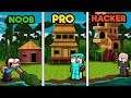 Minecraft - JUNGLE BIOME HOUSE! (NOOB vs PRO vs HACKER)