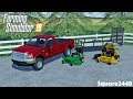 Mowing Lawns | Wright Mower & JD Walk Behind Mower | Lawn Care | 04 F350 | Nebraska Lands | FS19