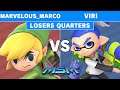 MSM Online 20 - Marvelous_Marco (Toon link) Vs Viri (ROB, Inkling) Losers Quarters - Smash Ultimate