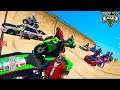 Spiderman MOTO CARS Challenge With Superheroes and Friends   GTA 5 MODS