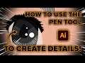 Adobe Illustrator - How to Create Detail Using The Pen Tool Tutorial