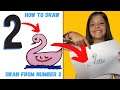How to draw a Swan with the number 2 | How to draw with numbers