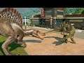 2 Spinosaurus VS 3 Albertosaurus BREAKOUT - Jurassic World Evolution