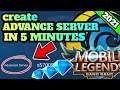 HOW TO CREATE ADVANCE SERVER IN 5 MINUTES || NO NEED CUSTOMER SERVICE || MOBILE LEGENDS BANG BANG