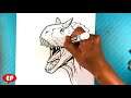 How to Draw JURASSIC WORLD DINOSAUR - Carnotaurus