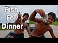 Primitive Boy go to find fish for dinner Technology catch fish survival skills