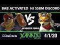 S@X 347 Online Winners Semis - Bab Activated (Falcon) Vs. NJ SSBM Discord (Fox) Smash Melee