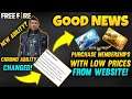 Chrono Character Ability Change 😲 || Subscribe MemberShip From Topup Website || Garena Free Fire