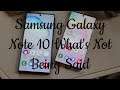 Samsung Galaxy Note 10 | What's Not Being Said
