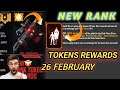 FREE FIRE NEW RANK TOKENS REWARDS || 26 FEBRUARY NEW RANK TOKENS REWARDS || NEW M82B SKIN | NEW RANK
