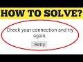 How to fix check your connection and try again play store || google play store no connection error