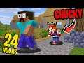 Playing Minecraft as CHUCKY THE DOLL for 24 HOURS STRAIGHT... *SCARY*