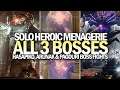 Solo All 3 Heroic Menagerie Boss Fights Compilation (Hasapiko, Arunak & Pagouri) [Destiny 2]