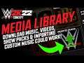 WWE 2K22: Media Library Concept - Download Themes, Custom Music, Show Packs, and Entrance Videos