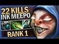 Dota 2 Meepo with 22 Kills by Ink 7.22 Gameplay ROAD TO TI11