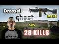 Ghost Drassel & Jabroni - 28 KILLS - M249+SKS - DUO vs SQUADS - PUBG