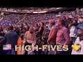 📺 Warriors high-fives after national anthem + Phoenix Suns intros (boos for Chris Paul) at Chase