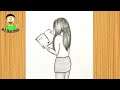 How to draw a girl reading book | Pencil sketch drawing tutorial | easy drawing | simple drawing