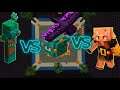 Drowned vs Guardian vs End Phantom vs Piglin Brute - Minecraft Mob Battle 1.16.5