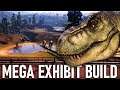 MEGA Dinosaur Exhibit SPEED BUILD in Jurassic World Evolution | moats, tunnels, caves, shelters