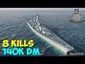 World of WarShips | Montana | 8 KILLS | 140K Damage - Replay Gameplay 4K 60 fps