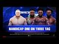 WWE 2K19 Brock Lesnar VS Xavier Woods,Big E,Kofi Kingston 1 VS 3 Handicap Elimination Match