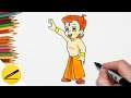 Chota Bheem drawing easy - How to draw Chhota Bheem cartoon character step by step
