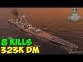 World of WarShips | Jean Bart | 8 KILLS | 323K Damage -  Replay Gameplay 4K 60 fps