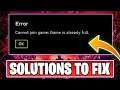 Aliens Fireteam Elite Cannot Join Game Error - How To Fix Game Is Already Full