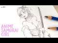 How to draw Female Samurai | Manga Style | sketching | anime character | ep-283