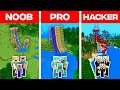 Minecraft NOOB vs PRO vs HACKER: FAMILY WATER SLIDE BUILD CHALLENGE in Minecraft (Animation)