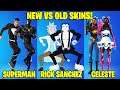 OLD SKINS vs NEW SKINS in Fortnite Dance Battle! (Rick Sanchez,Doctor Slone, Clark Kent, Marco Reus)
