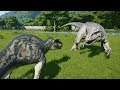 Albertosaurus VS Indominus Rex, Spinoraptor, Indoraptor and Stegoceratops(Hybrid) - JWE