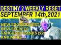 Destiny 2 Weekly Reset For September 14th, 2021-New Exotic Quest, Double Vanguard XP & More