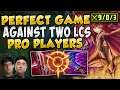 PLAYING A *PERFECT* GAME AGAINST TWO LCS PRO PLAYERS (ZERO DEATHS) - League of Legends