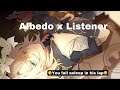 You sleep in Albedos lap as he types an essay πππ» Albedo x listener ππ₯΅
