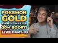 ONWARD TO GOLDENROD! Pokemon Gold 20% BOOST Randomizer Nuzlocke LIVE w/ FeintAttacks Part 03