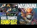 1000 Damage Slark x2 Divine Rapier By Wagamama Rampage | Dota 2 Pro Gameplay