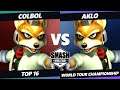 SWT Championship Top 16 - Aklo (Fox) Vs. Colbol (Fox) SSBM Melee Tournament