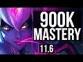 EVELYNN vs OLAF (JUNGLE) | Legendary, 22/3/11, 600+ games, 900K mastery | EUW Master | v11.6