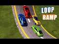 FULL LOOP RAMP vs VERY FAST CARS! Farming Simulator 19