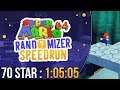 Super Mario 64 Randomizer 70 Star Speedrun in 1:05:05 (Random Seed)