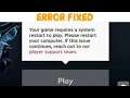 Your game requires a system restart to play Please restart your computer Valorant Error Fix