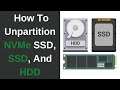How To Unpartition Or Delete Partitions For Your SSD, m.2 NVMe SSD, And HDD In Windows 10