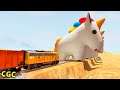 Train Smashes through destructible objects #23 BeamNG Drive