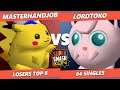 SSC Fall Fest SSB64 Losers Top 8 - MasterHandJob (Pikachu) Vs. LordToko (Jigglypuff)