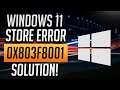 Fix Microsoft Store Error 0x803F8001 in Windows 11