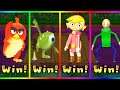 Mario Party 9 Mod Step It Up - Pac man Vs Angry Bird vs Wazowski vs Baldi #MarioGame